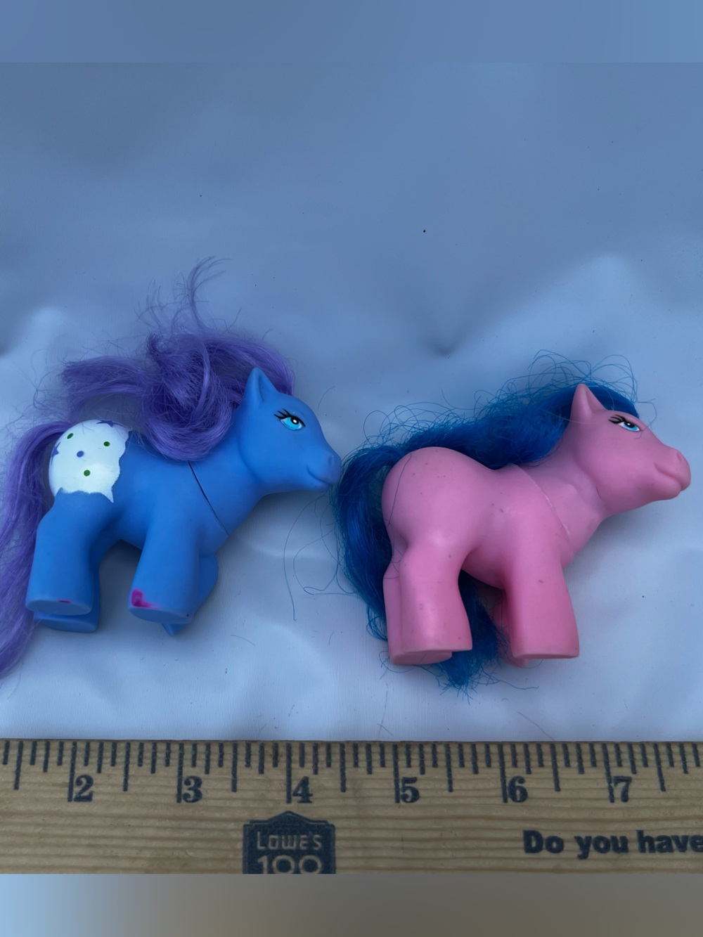vintage blue Gi-Go My Little Pony-style toy with purple hair and a star marks
